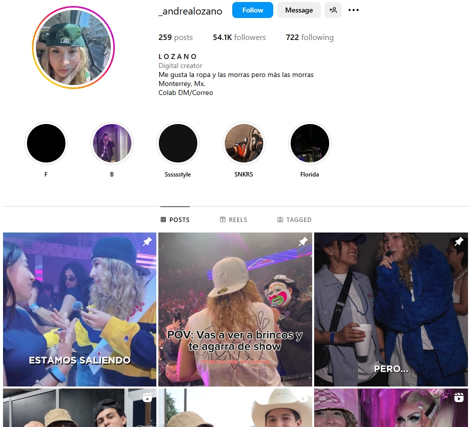 Andrea Lozano Instagram Profile