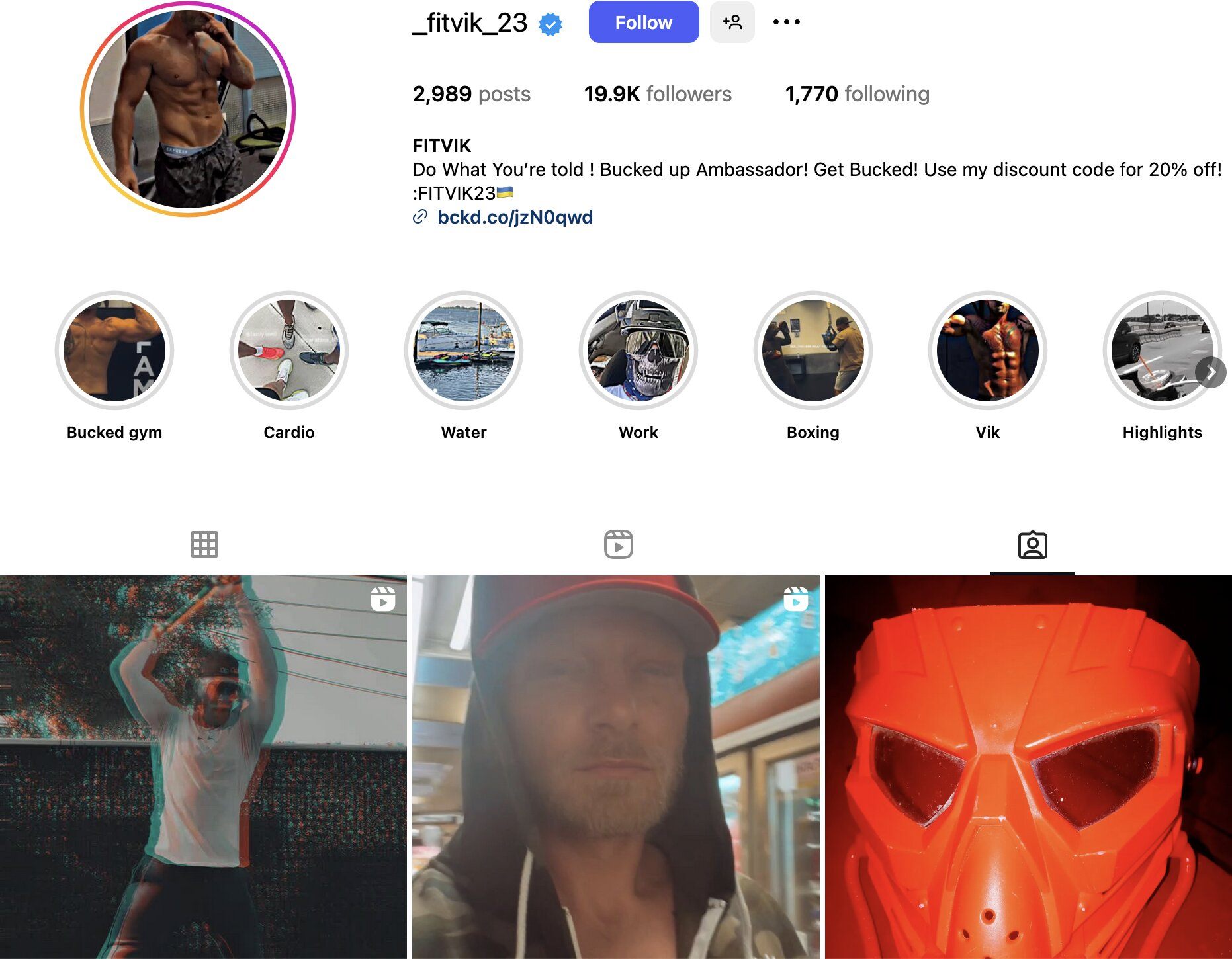Fitvik Instagram Profile