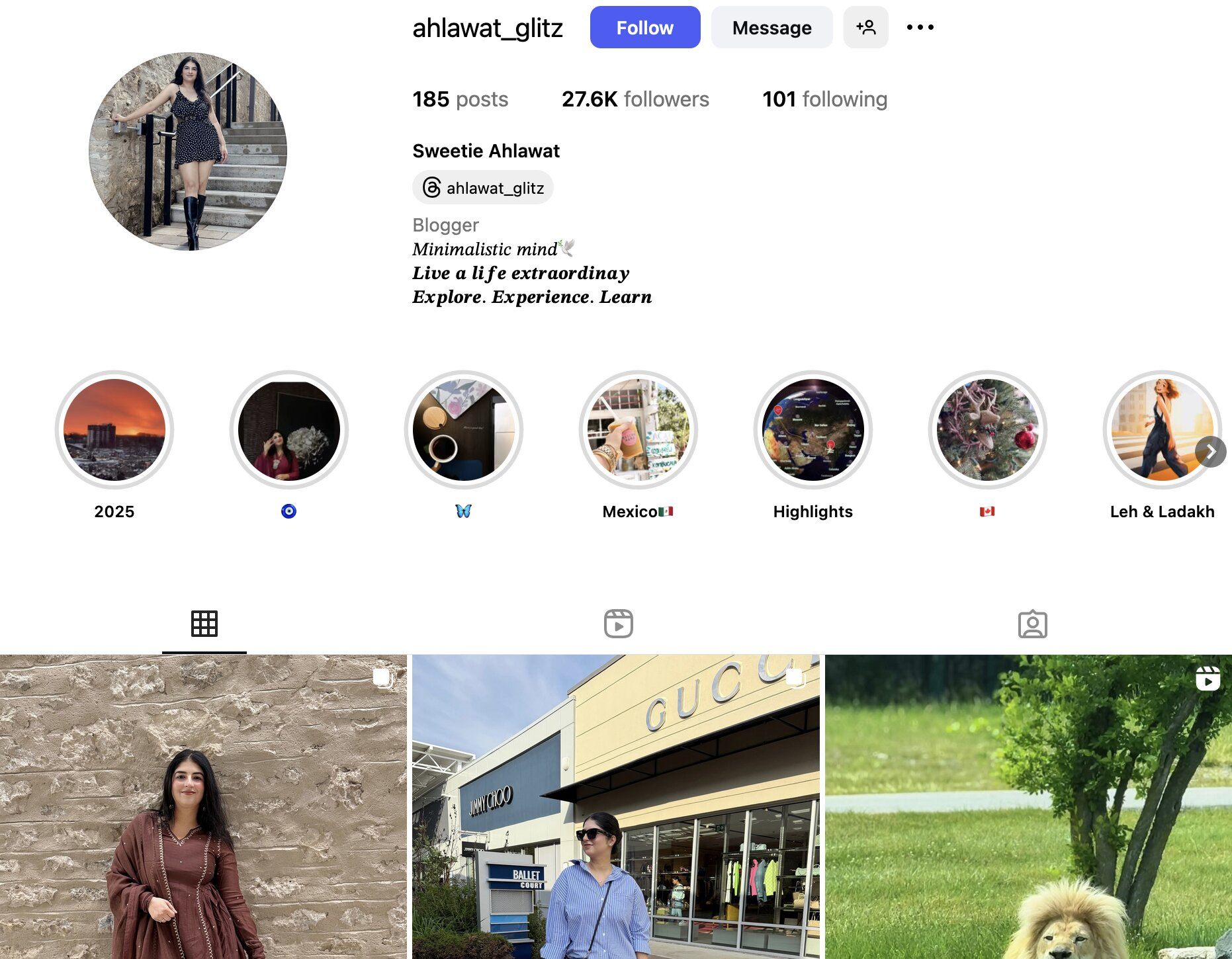 Sweetie Ahlawat Instagram Profile