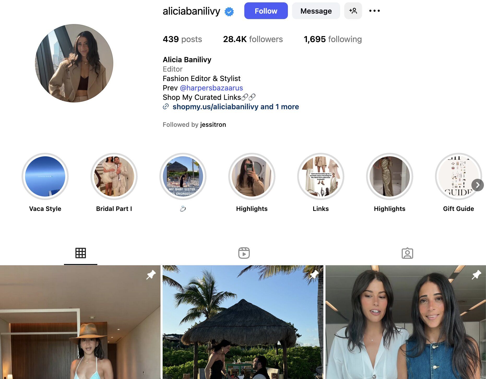 Alicia Banilivy Instagram Profile