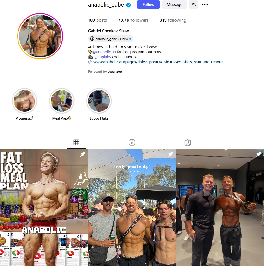 Gabriel Chenkov-Shaw Instagram Profile