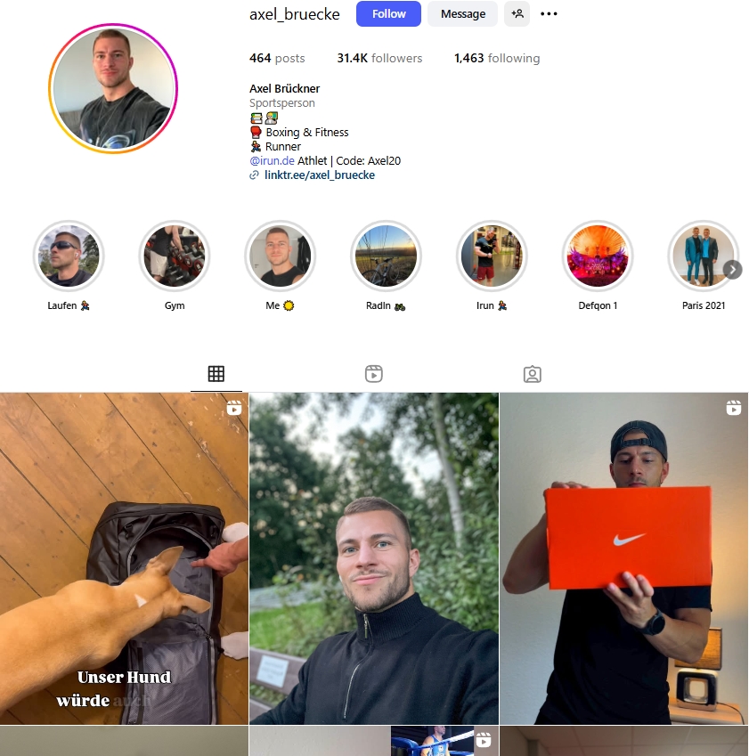 Axel Bruckner Instagram Profile