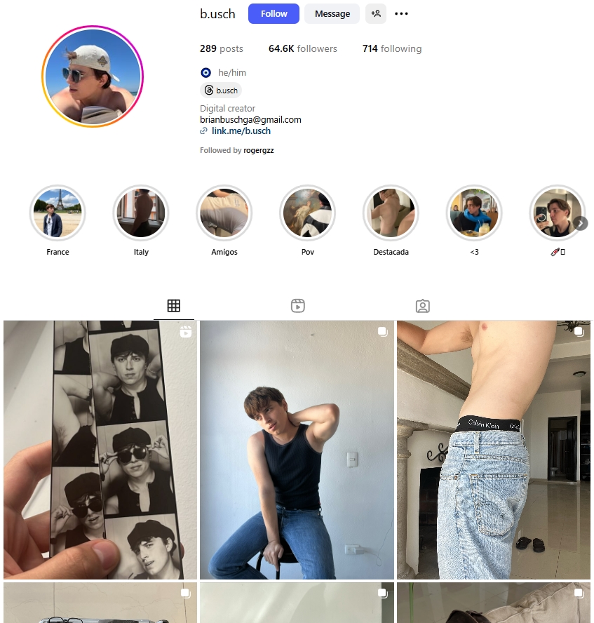 B.usch Instagram Profile