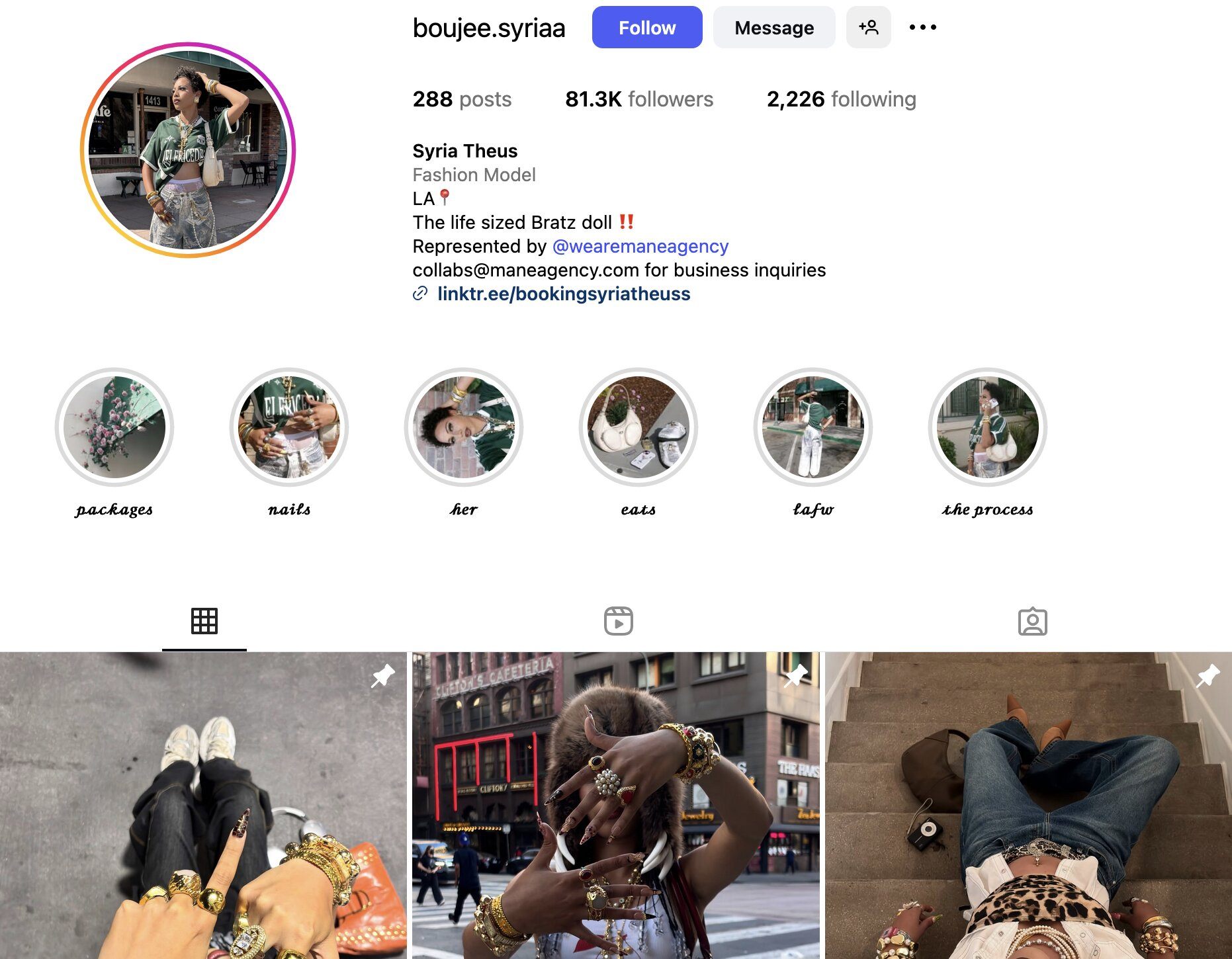 Syria Theus Instagram Profile