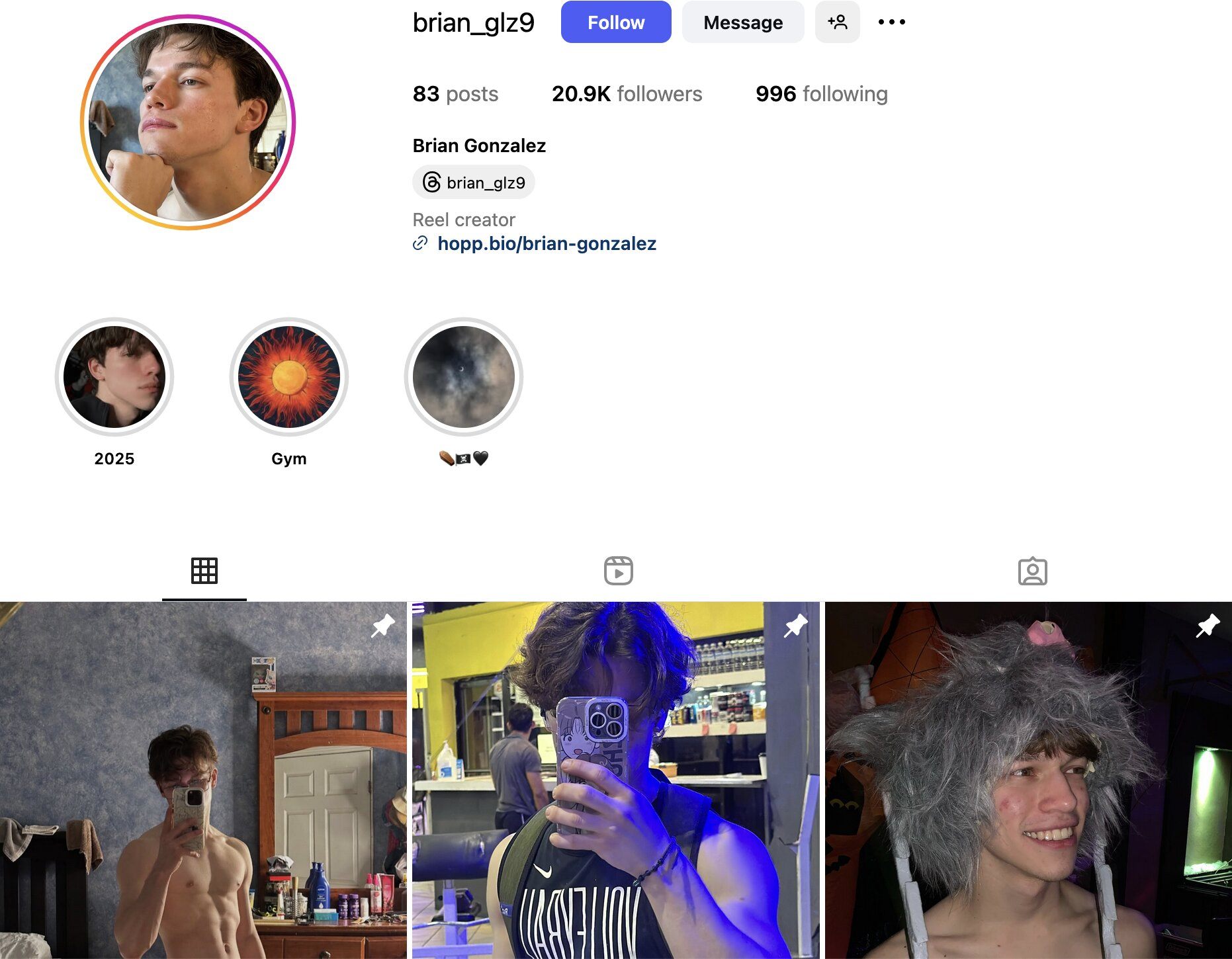 Brian Gonzalez Instagram Profile