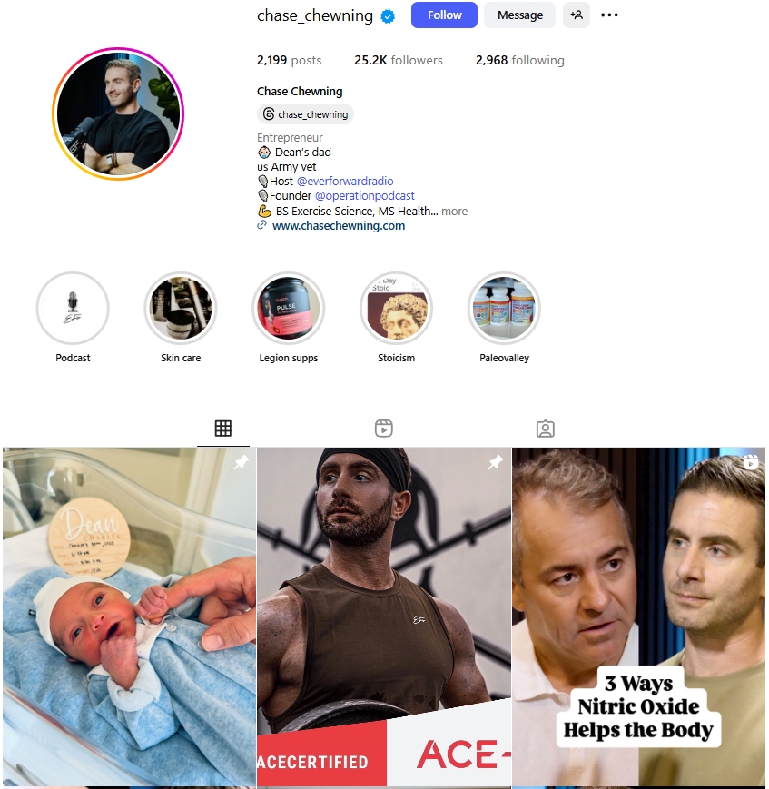 Chase Chewning Instagram Profile