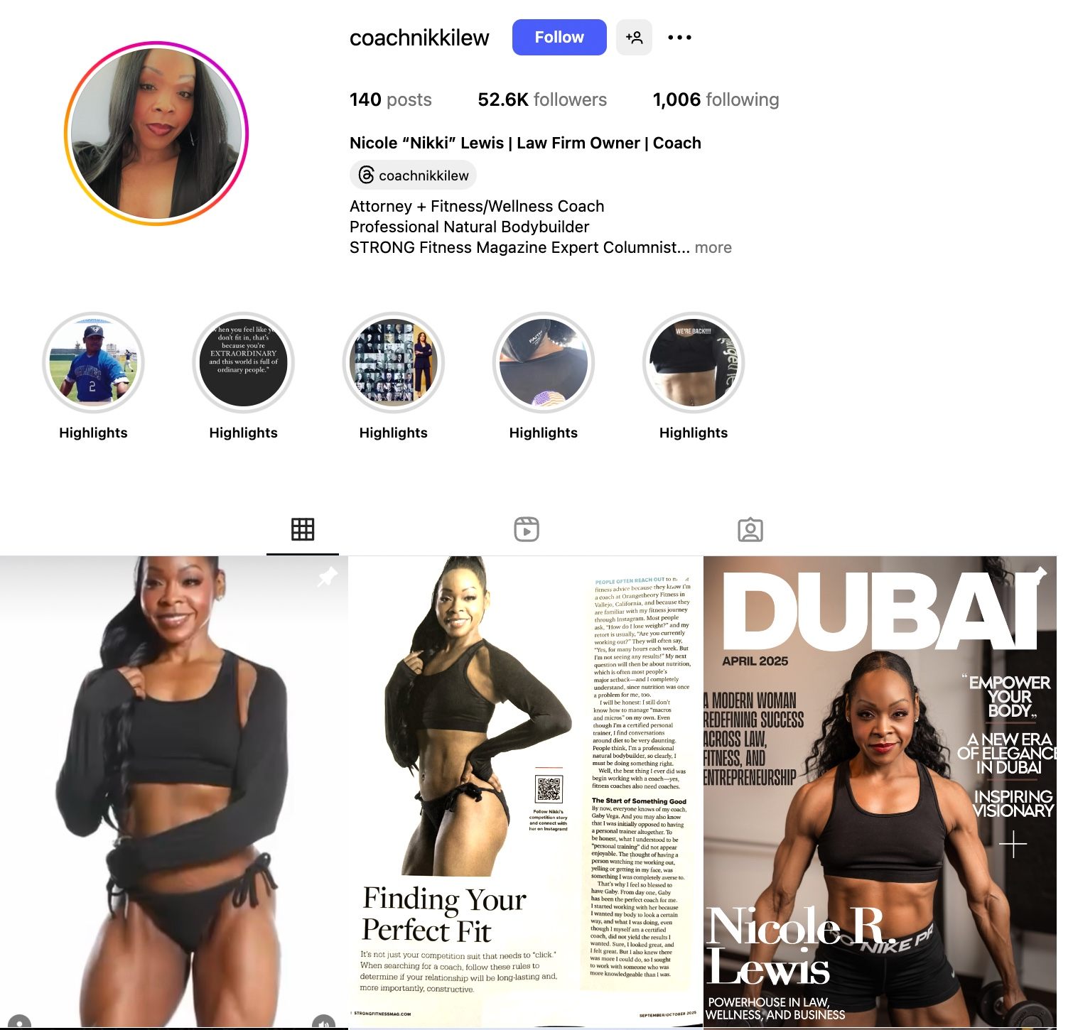 Nicole Lewis Instagram Profile