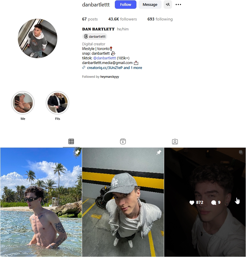Dan Bartlett Instagram Profile