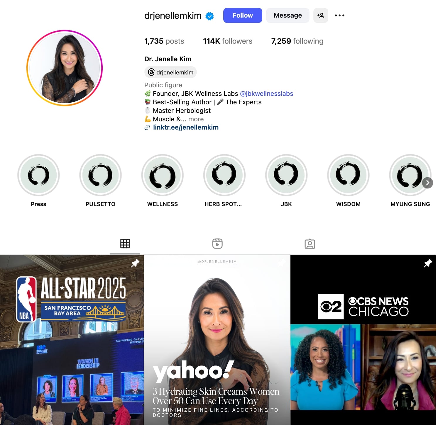 Dr. Jenelle Kim Instagram Profile