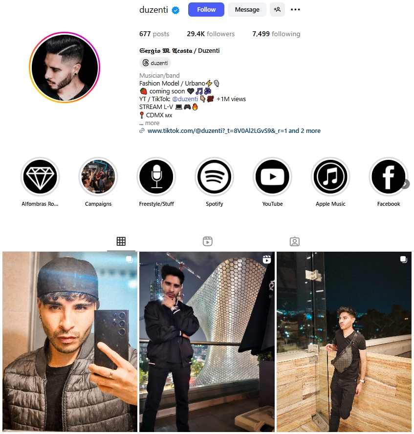 Sergio M. Acosta / Duzenti Instagram Profile