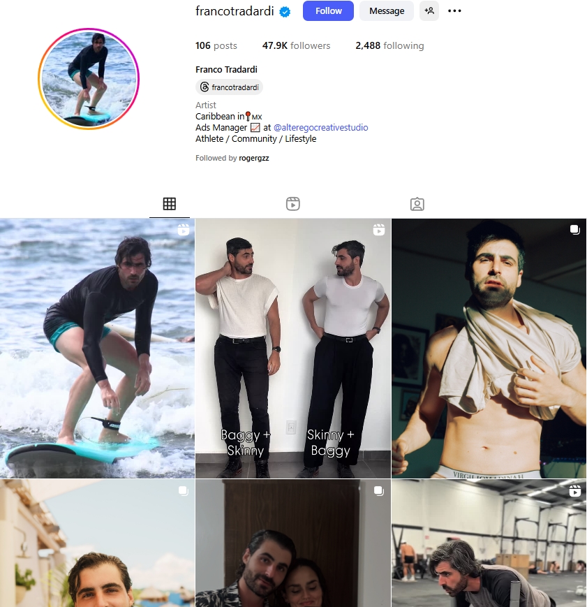 Franco Tradardi Instagram Profile