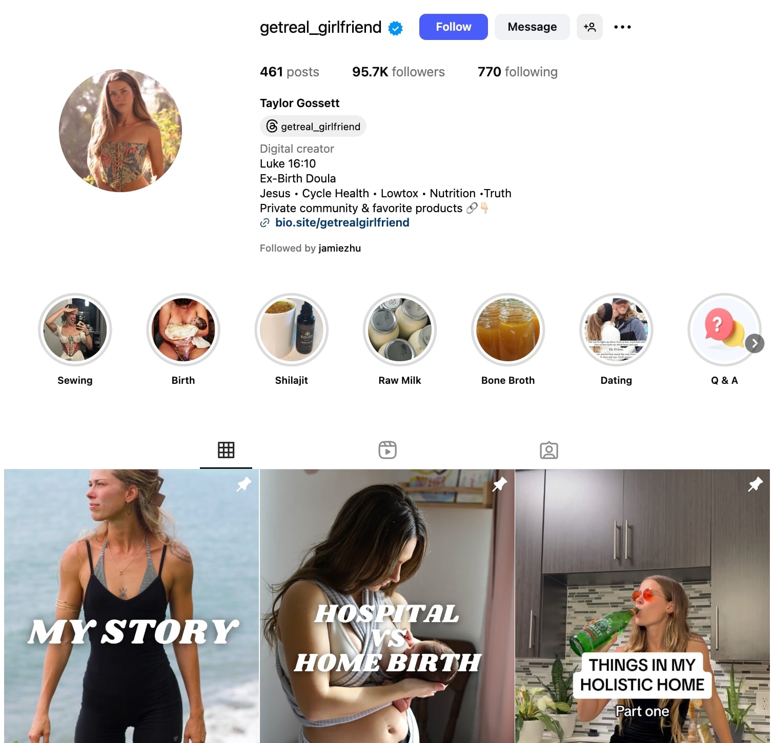 Taylor Gossett Instagram Profile