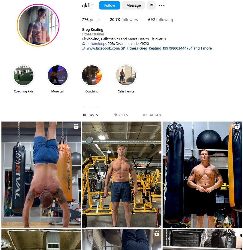 Greg Keating Instagram Profile