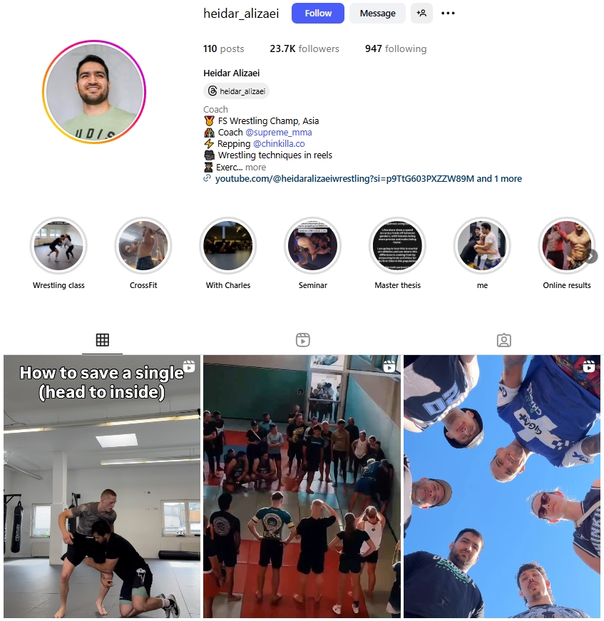 Heidar Alizaei Instagram Profile