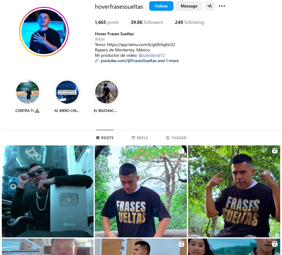 Hover Frases Sueltas Instagram Profile