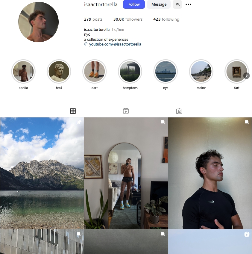Isaac Tortorella Instagram Profile
