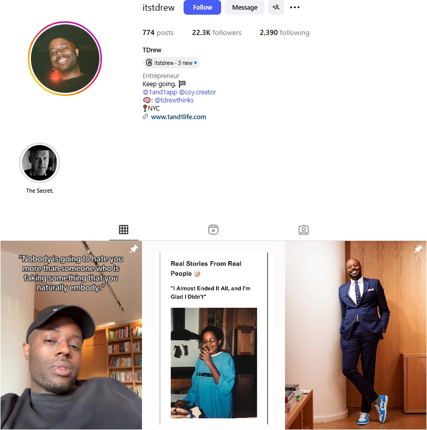 Tdrew Instagram Profile