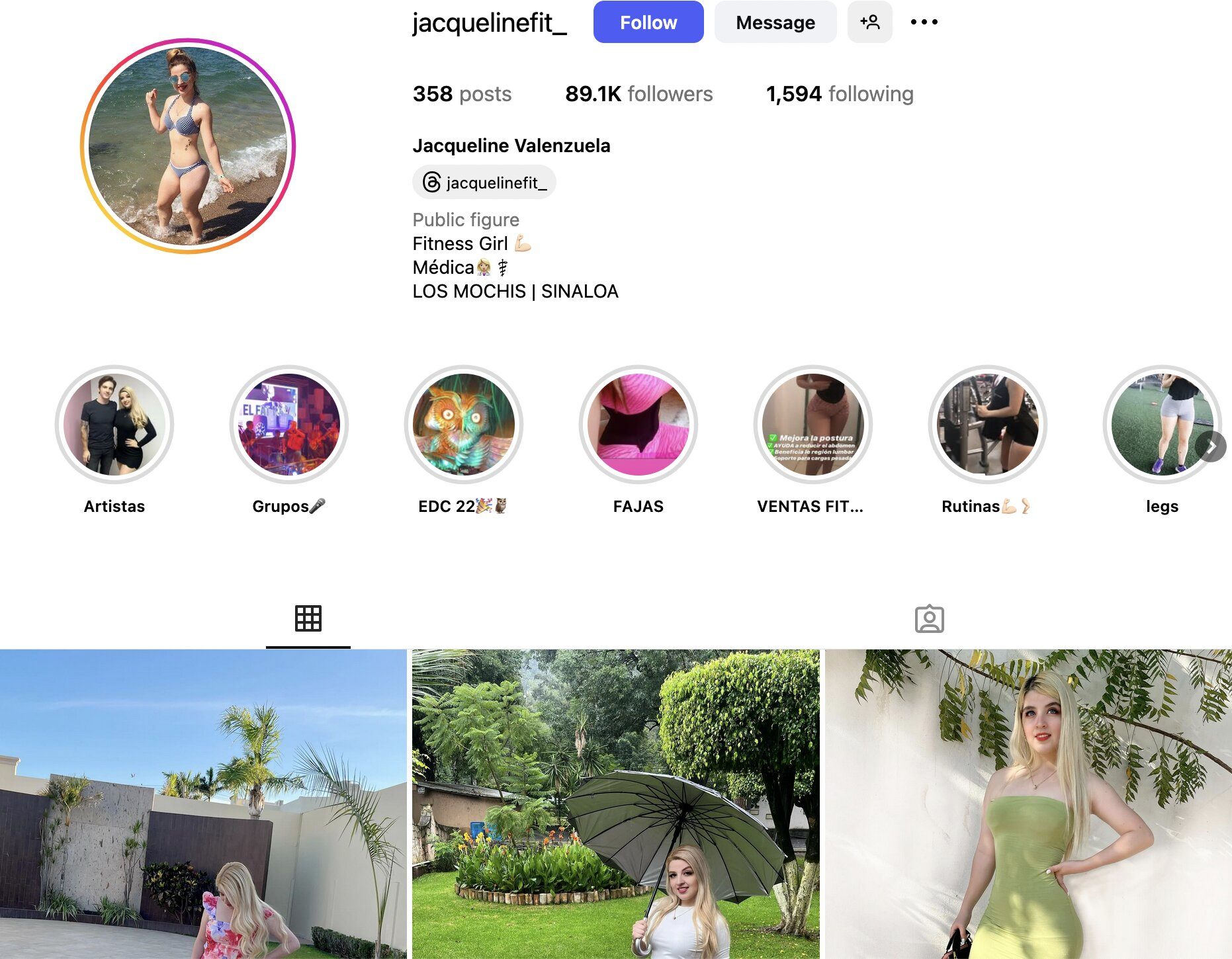 Jacqueline Valenzuela Instagram Profile