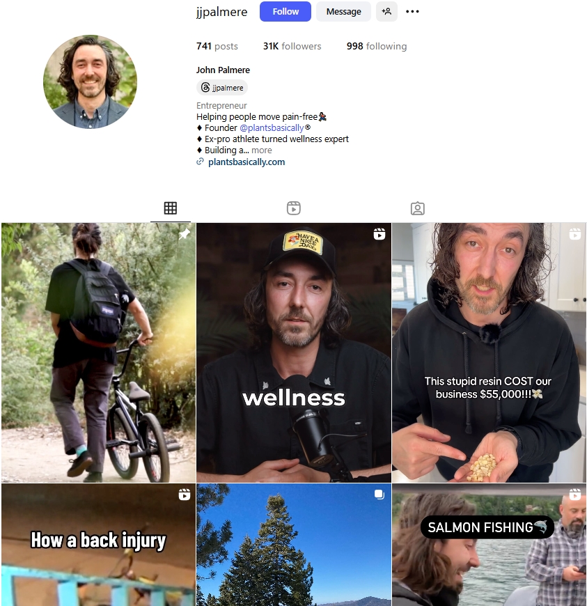 John Palmere Instagram Profile