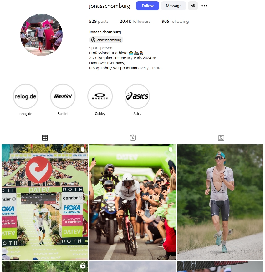 Jonas Schomburg Instagram Profile