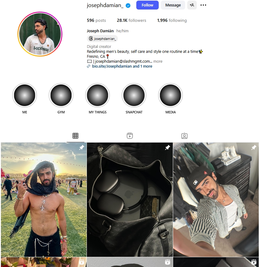 Joseph Damián Instagram Profile