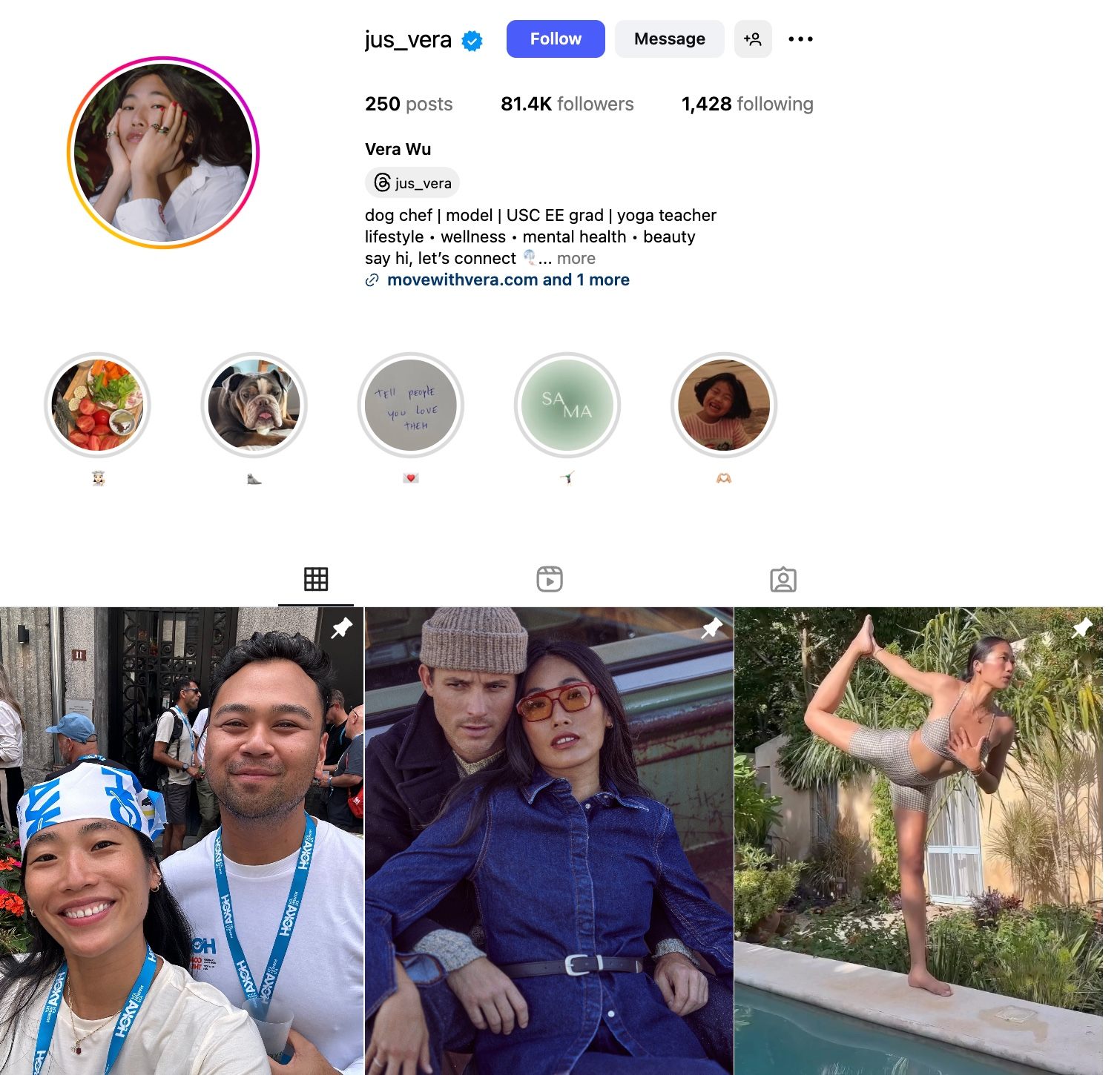Vera Wu Instagram Profile