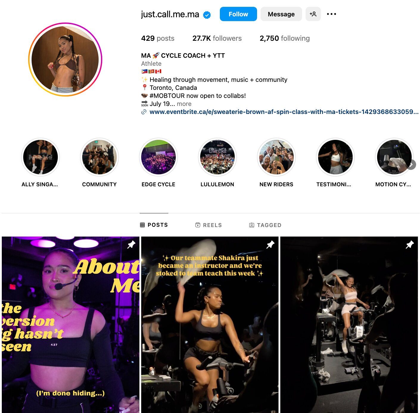 MA Instagram Profile