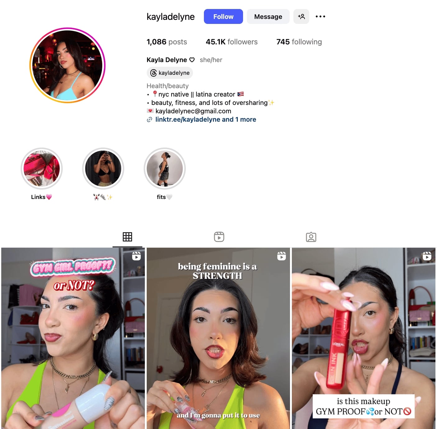 Kayla Delyne Instagram Profile