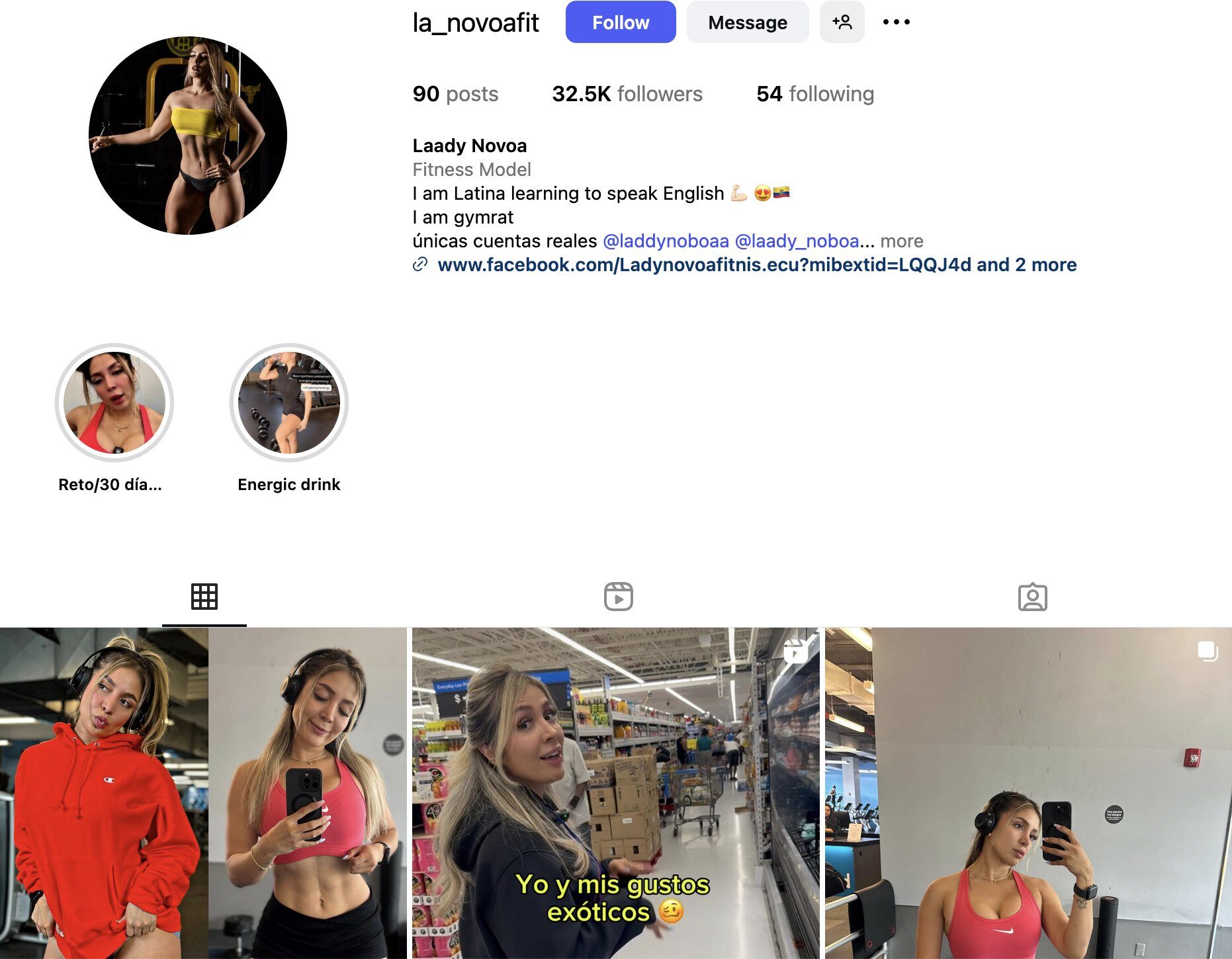 Laady Novoa Instagram Profile
