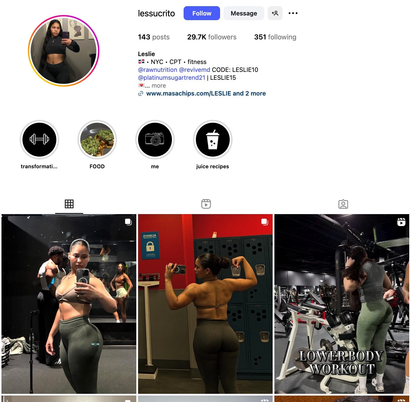 Leslie Instagram Profile