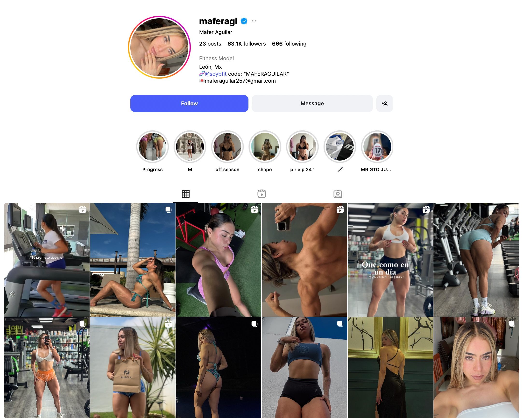 Mafer Aguilar Instagram Profile