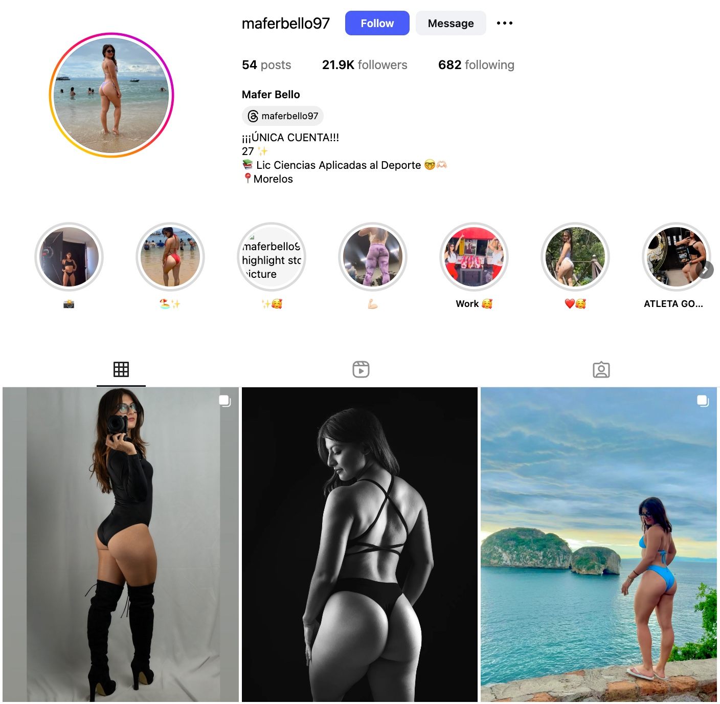 Mafer Bello Instagram Profile