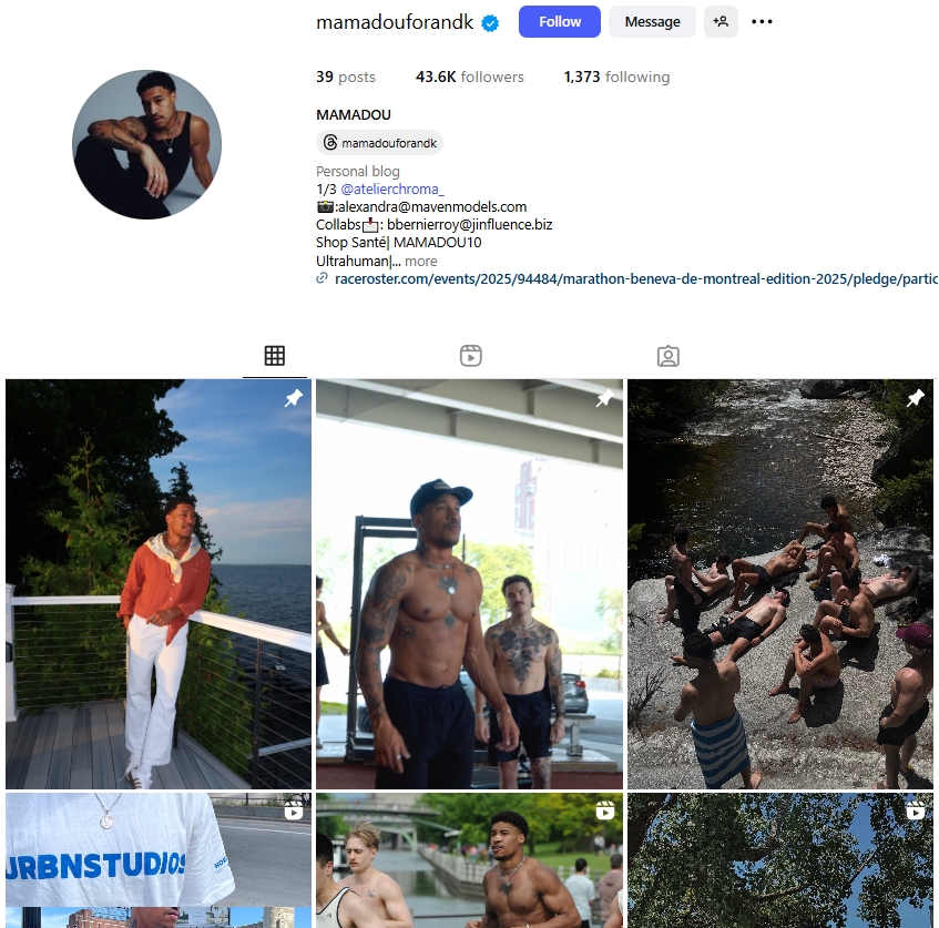 Mamadou Instagram Profile