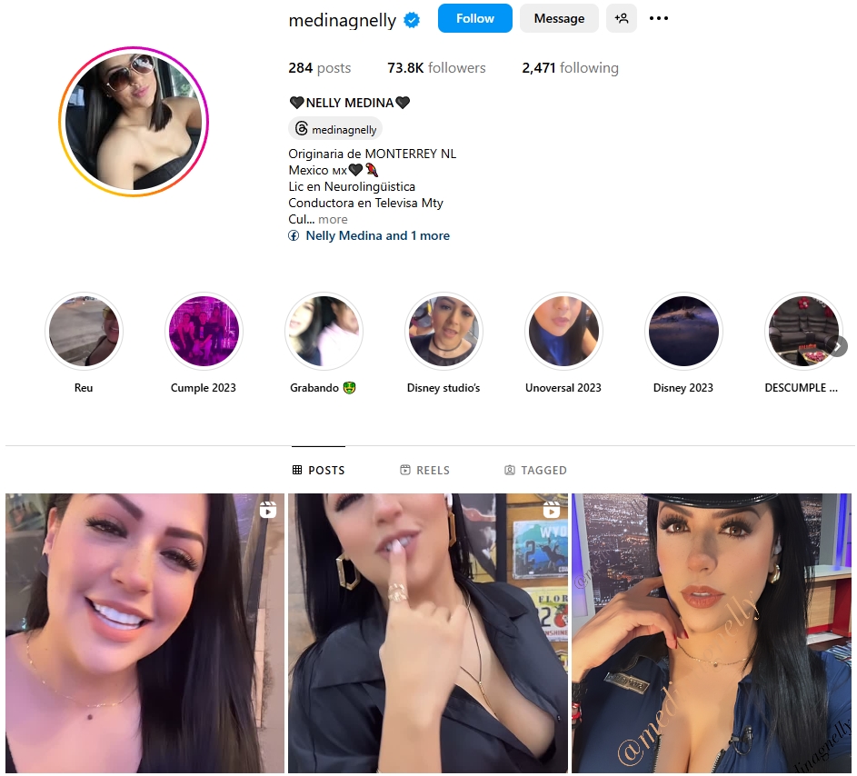 Nelly Medina Instagram Profile