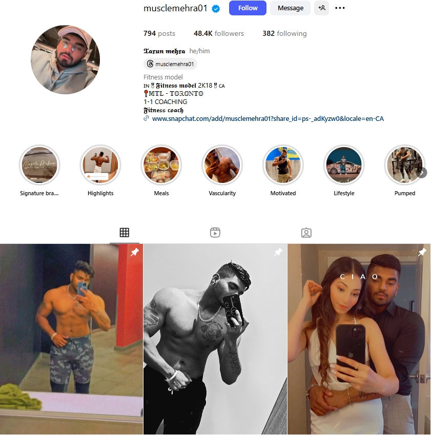 Tarun Mehra Instagram Profile