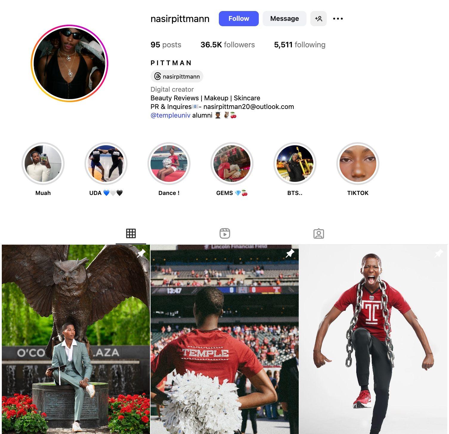Nasir Pittman Instagram Profile