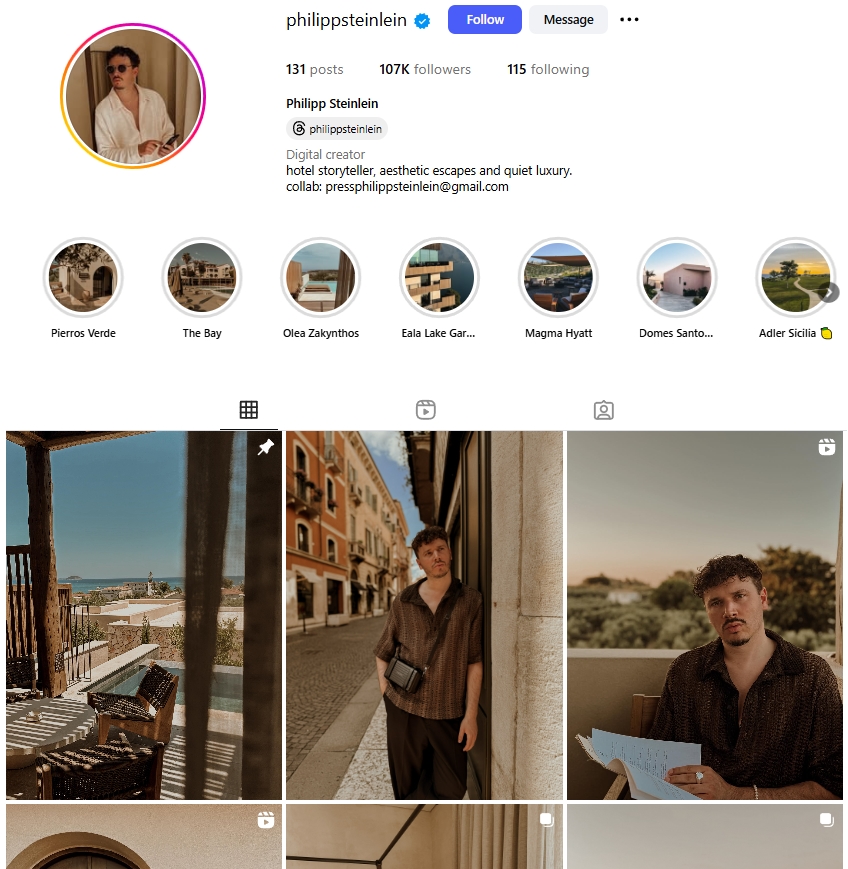 Philipp Steinlein Instagram Profile