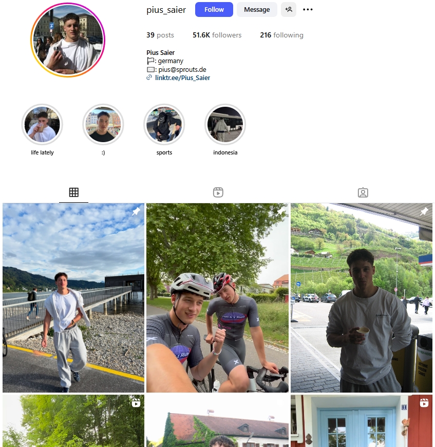 Pius Saier Instagram Profile