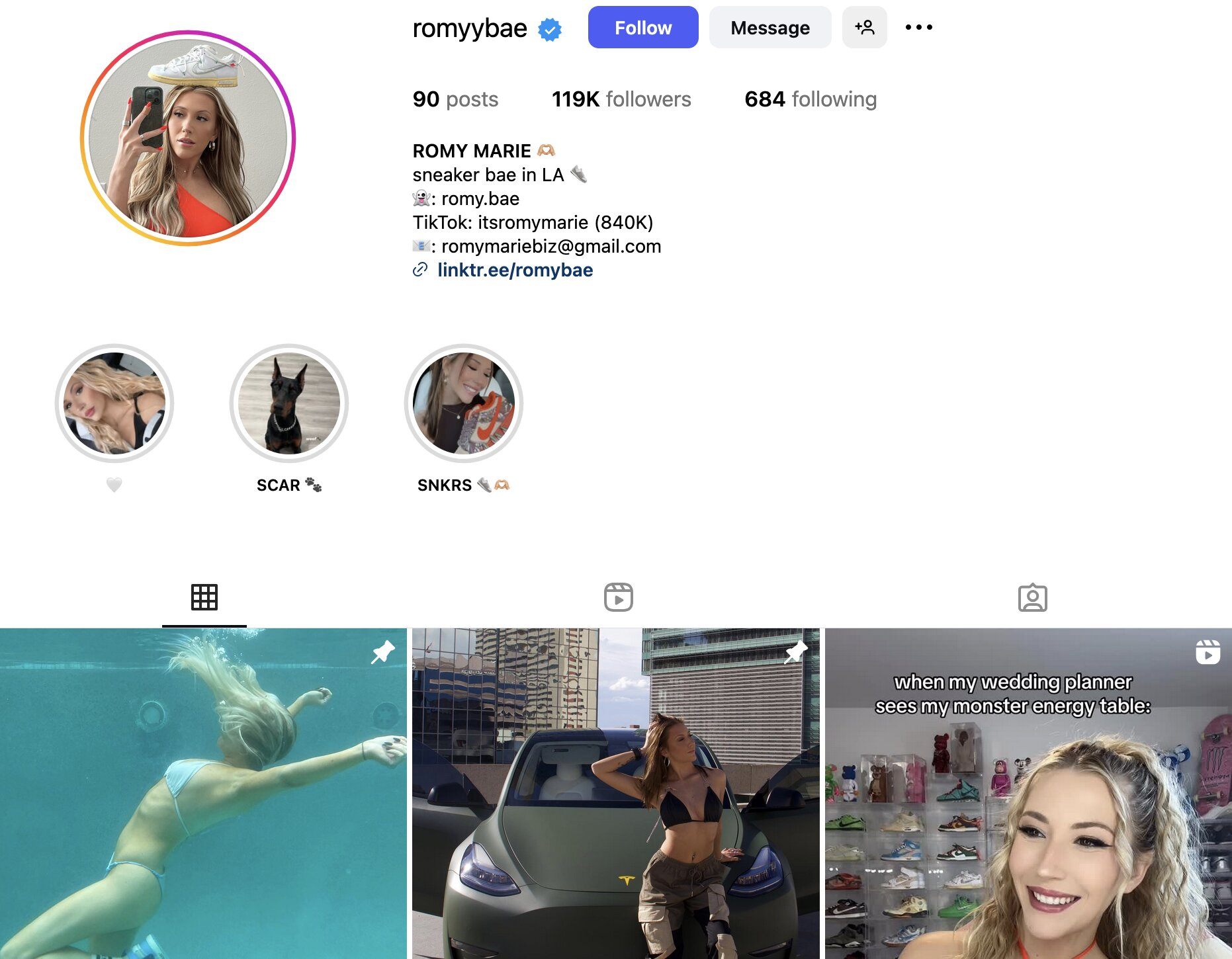 Romy Marie Instagram Profile