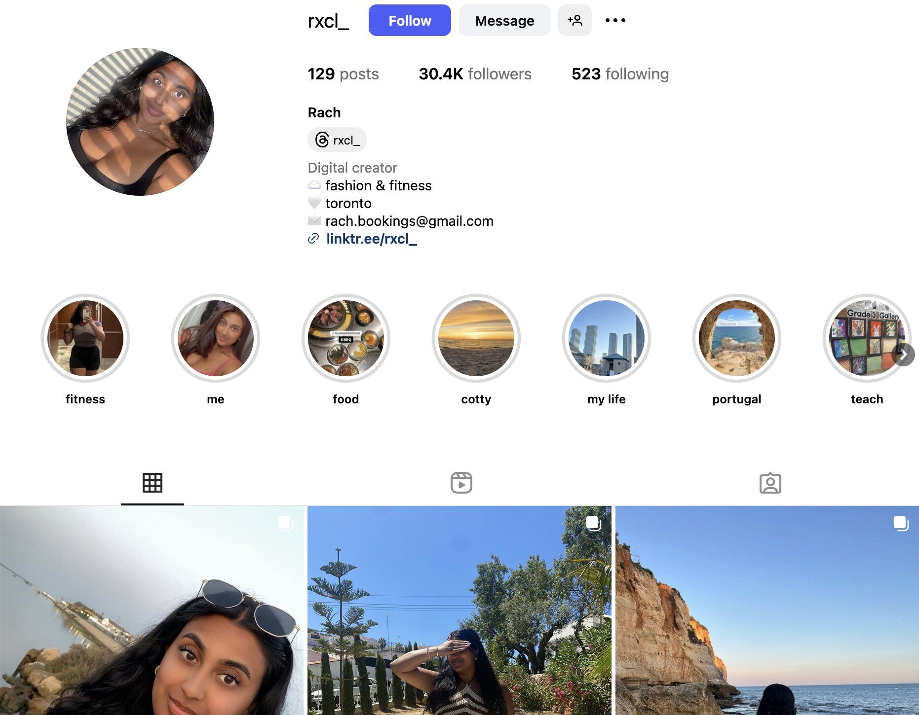 Rach Instagram Profile