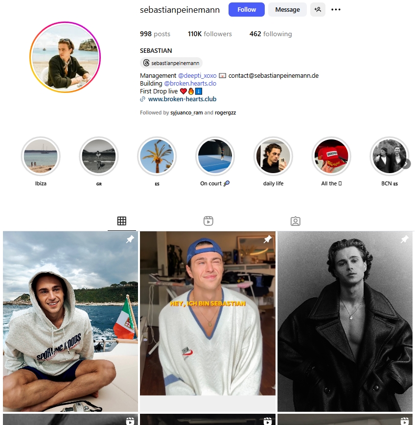 Sebastian Peinemann Instagram Profile