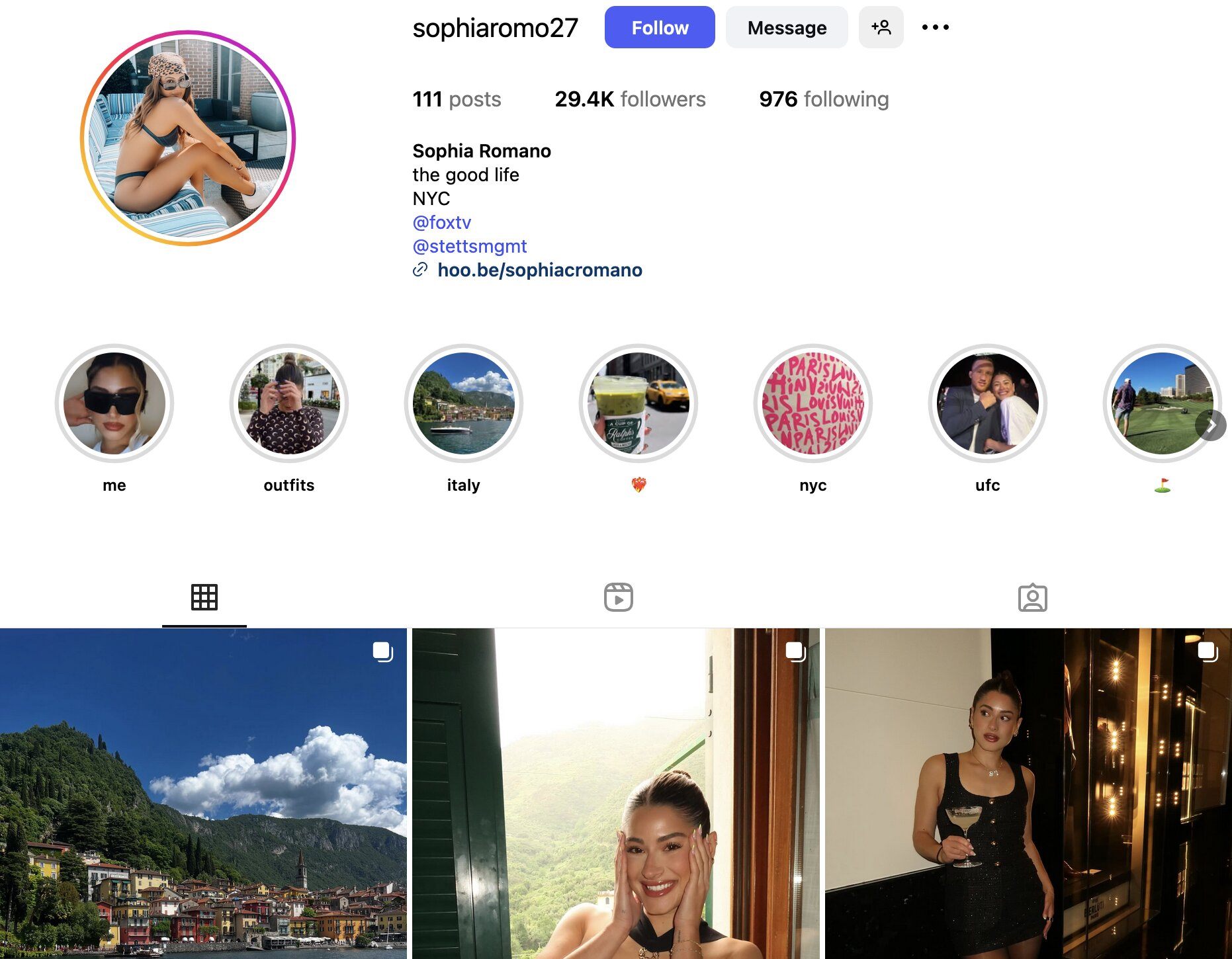 Sophia Romano Instagram Profile