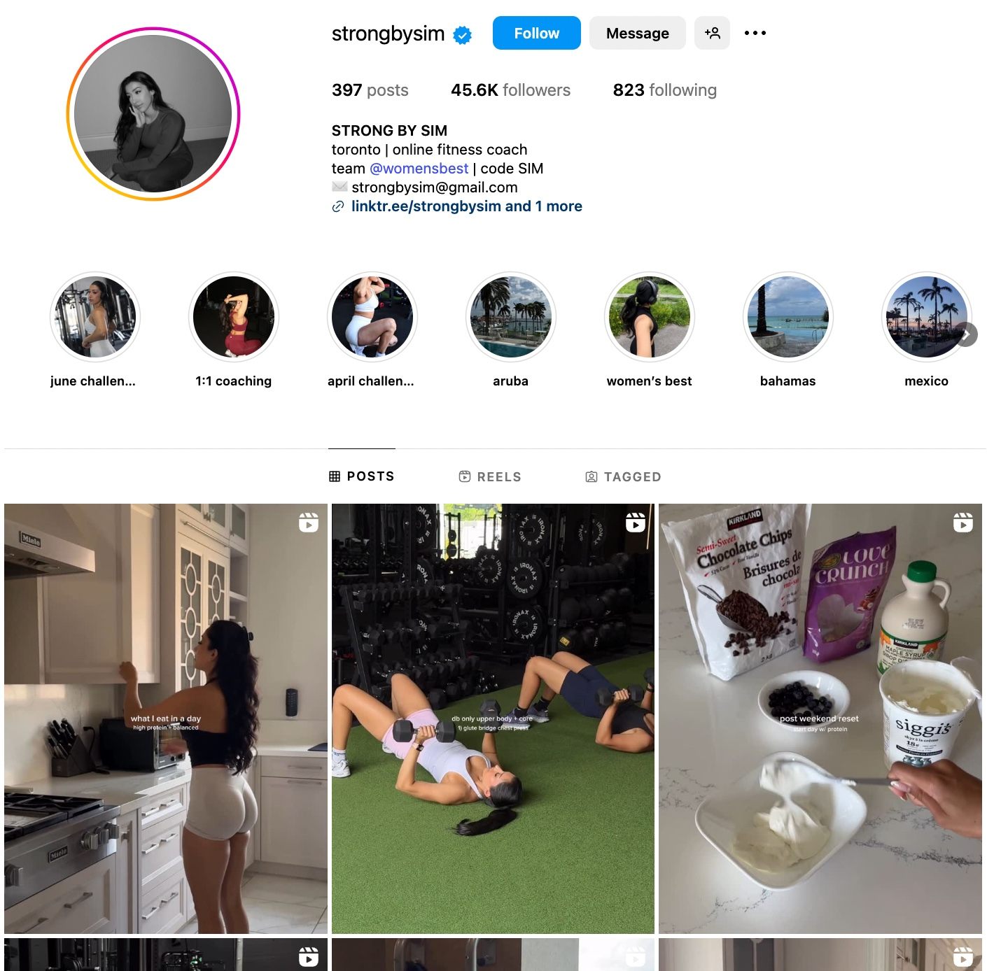 Sim Instagram Profile