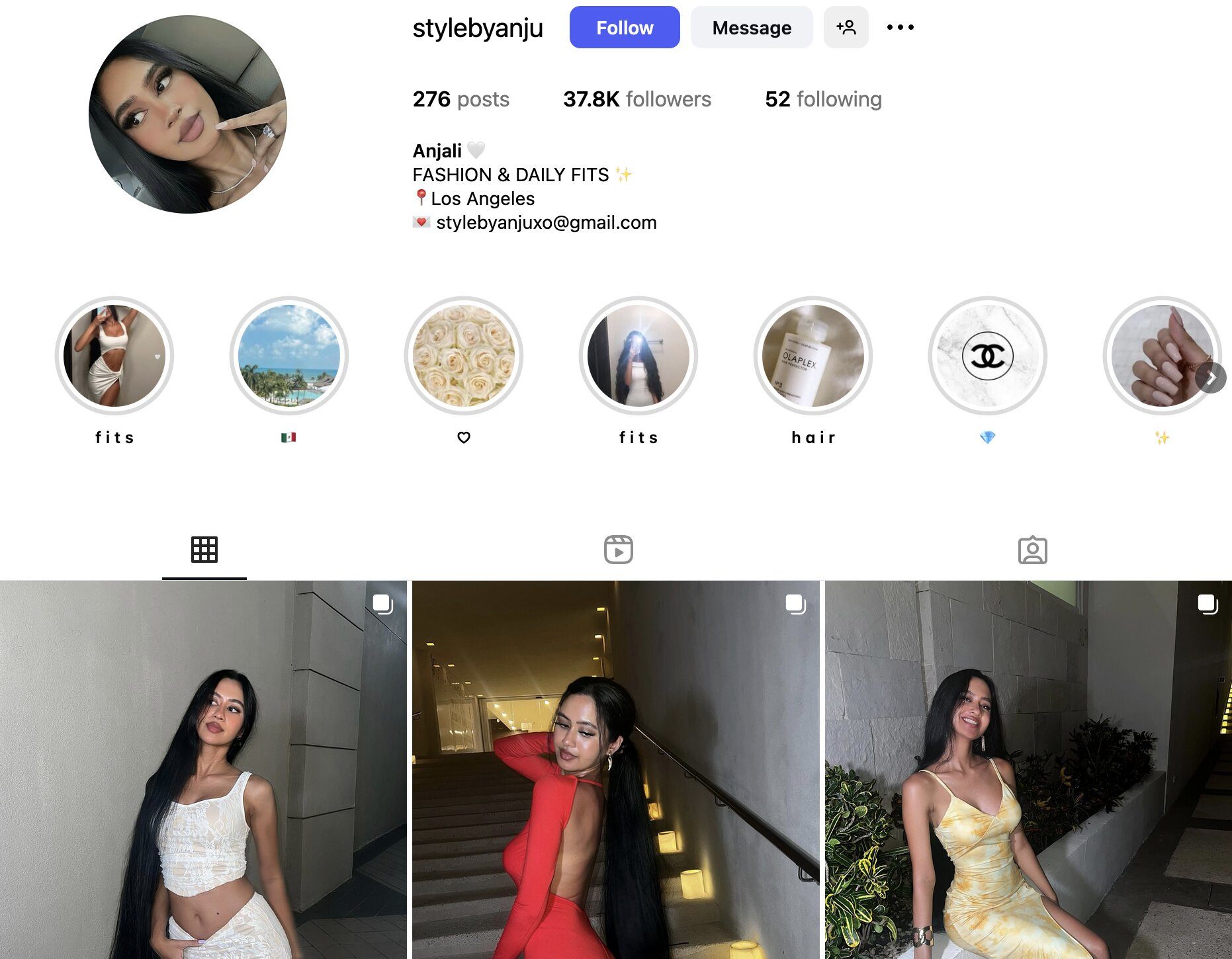 Anjali Instagram Profile