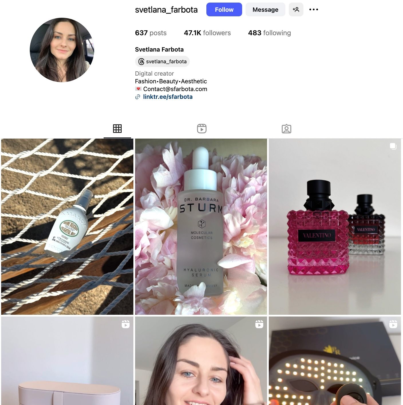 Svetlana Farbota Instagram Profile