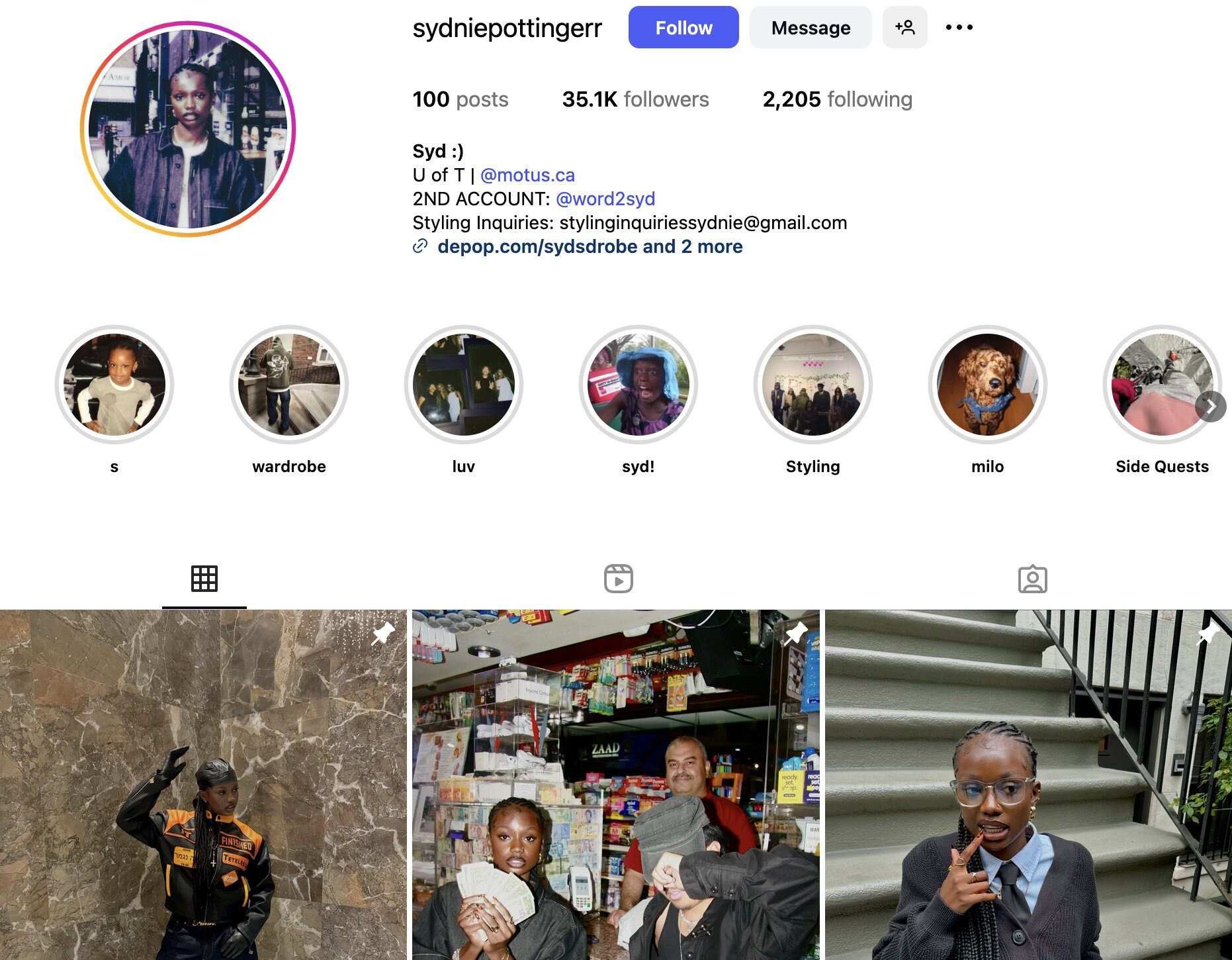 Sydnie Pottinger Instagram Profile