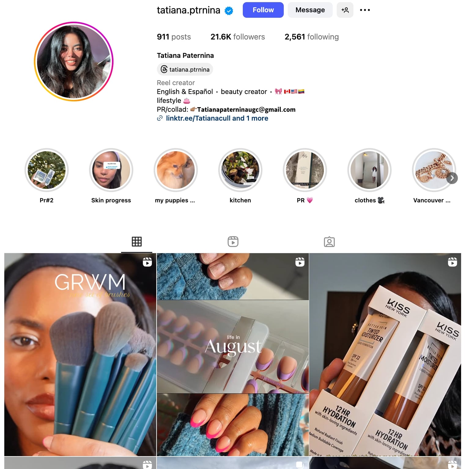 Tatiana Paternina Instagram Profile