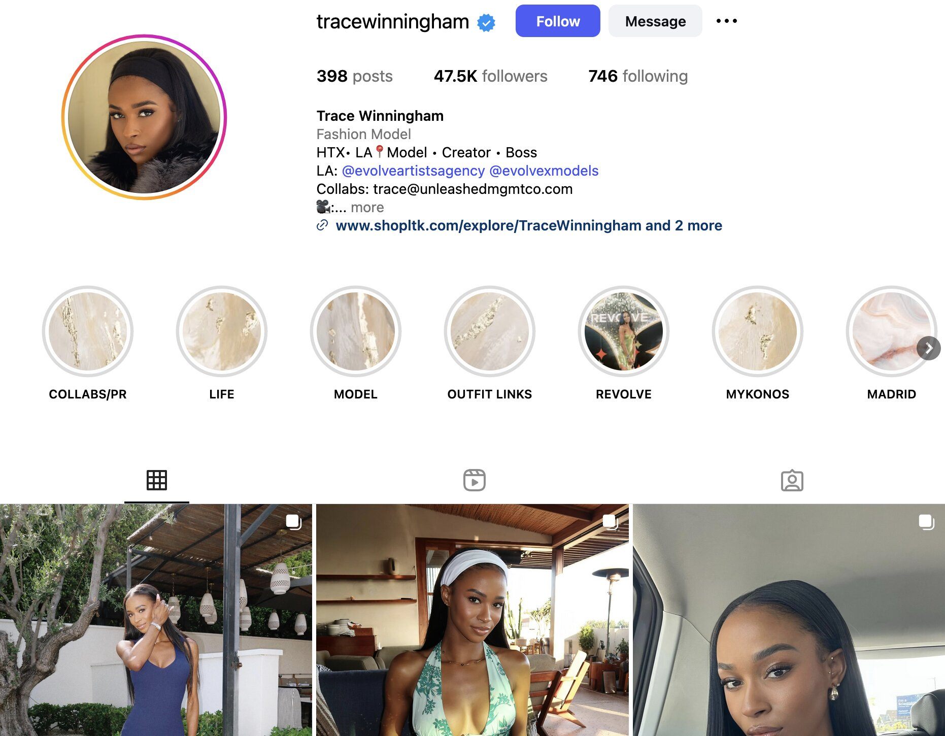 Trace Winningham Instagram Profile